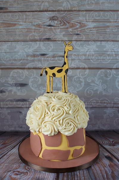 Giraffe Giant Cupcake - Cake by Hello, Sugar!