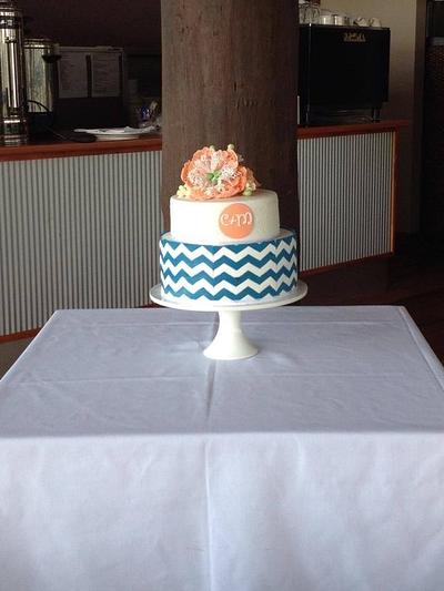 Chevron wedding cake - Cake by Caked Goodness