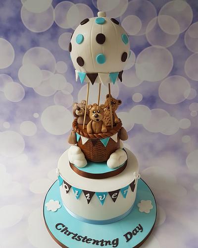 Hot air balloon christening cake - Cake by Jenny Dowd