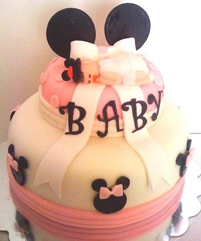 Minnie Mouse Baby Shower Cake - Cake by DeliciousCreations