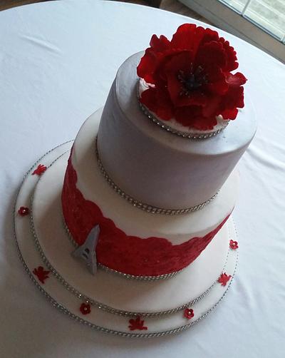 Valentines wedding cake  - Cake by Eliz4cakes 
