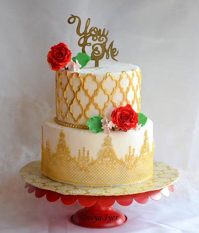 Lace Wedding cake  - Cake by Divya iyer