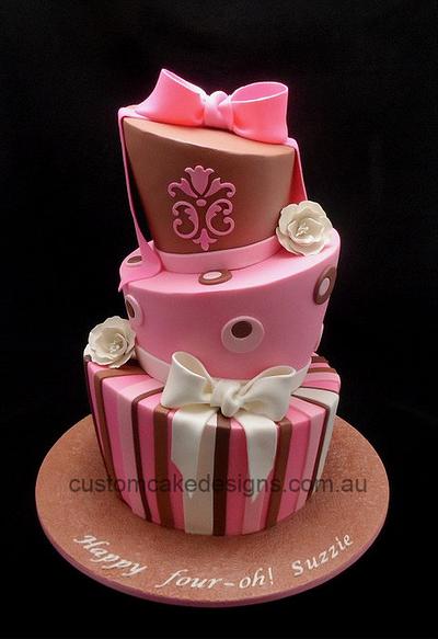 Topsy Turvy 40th Cake - Cake by Custom Cake Designs