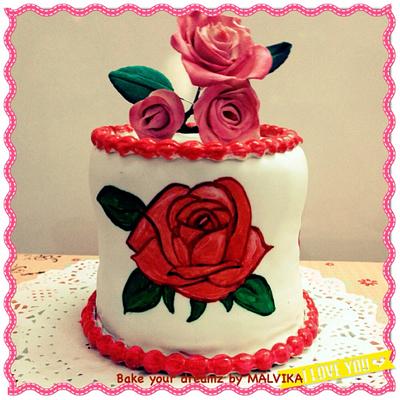 Hand painted cake  - Cake by Bake your dreamz by Malvika