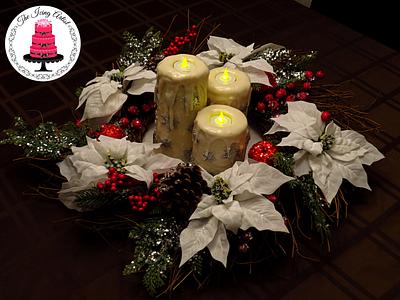 Christmas Candle Cake Center Piece - Cake by The Icing Artist