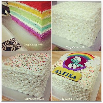 Rainbow Cake with Smurf - Cake by Yusy Sriwindawati