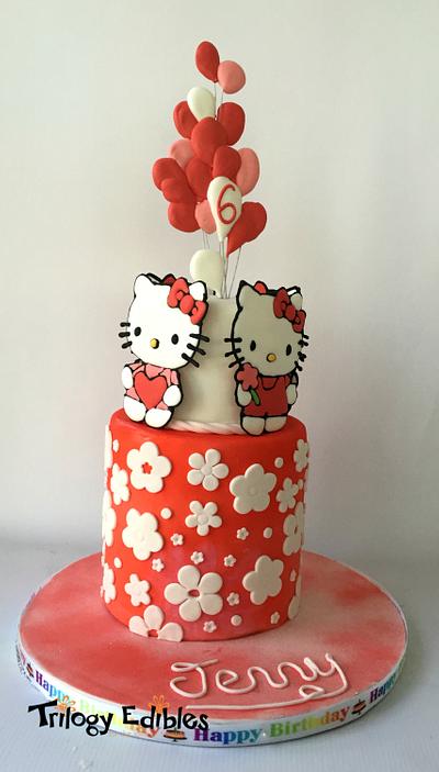 Hello Kitty balloon cake - Cake by trilogyedibles