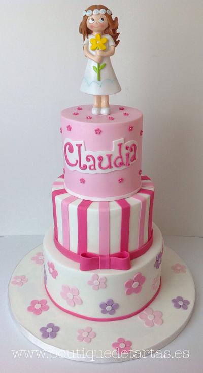 Pink christening cake - Cake by La Boutique de las Tartas
