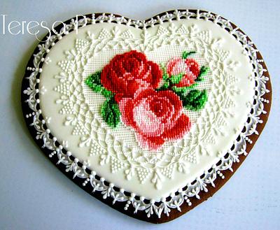 Róże w koronce - Cake by Teresa Pękul
