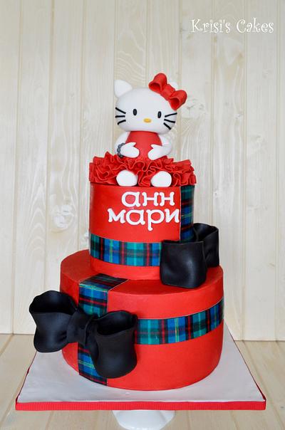 Cake hello Kitty in red - Cake by KRISICAKES