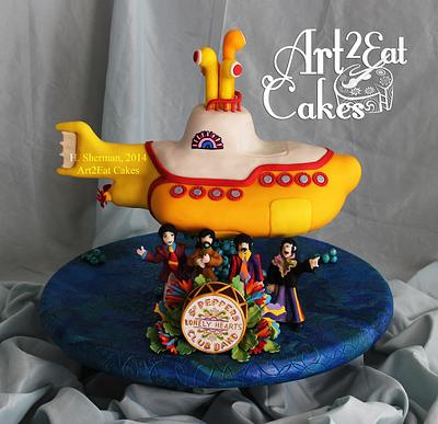 Yellow Submarine & Beatles - Cake by Heather -Art2Eat Cakes- Sherman