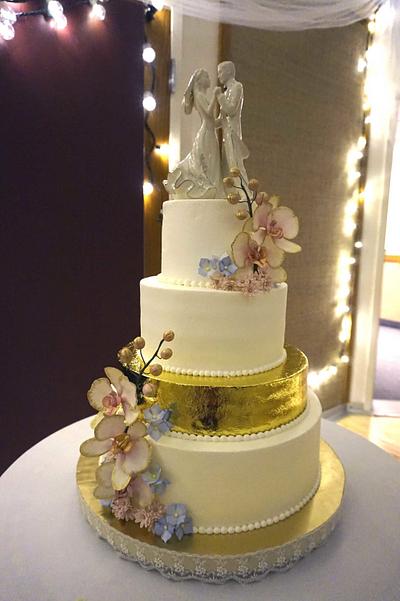 Orchid Wedding Cake - Cake by Custom Cakes by Ann Marie