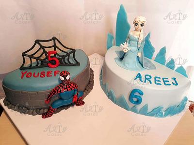 Spider vs. Elsa - Cake by Arty cakes
