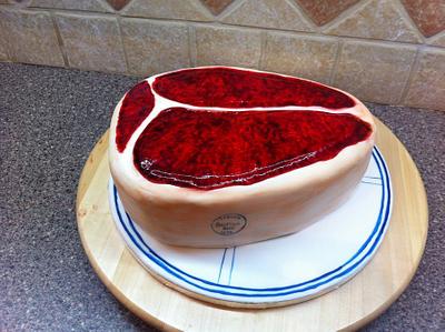Steak on a plate - Cake by Karen