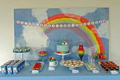 Rainbow Dessert Table - Cake by suzanne