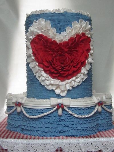 Red White & Blue Love - Cake by Tammy Lynn Owenby