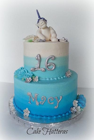 Sweet 16 Unicorn, Blue Buttercream Ombre - Cake by Donna Tokazowski- Cake Hatteras, Martinsburg WV
