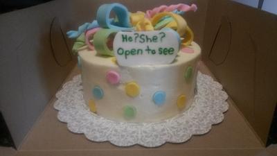 gender reveal - Cake by livelongandeatcake
