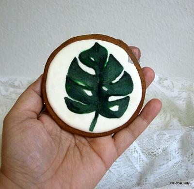 Handpainted Monstera Leaf - Cake by Sweet Dreams by Heba 