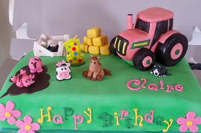 Pink Tractor - Cake by Beverlee Parsons