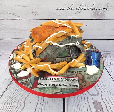 Fish and Chips - Cake by The Crafty Kitchen - Sarah Garland