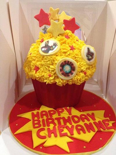 Iron man giant cupcake - Cake by Kayleighscakes