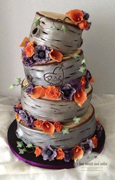 Autumnal Siliver Birch Wedding Cake - Cake by Vicki Graham