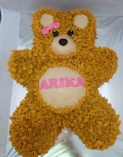 Teddy bear in fresh cream  - Cake by Manjari jain 