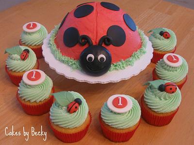 Ladybug First Birthday - Cake by Becky Pendergraft