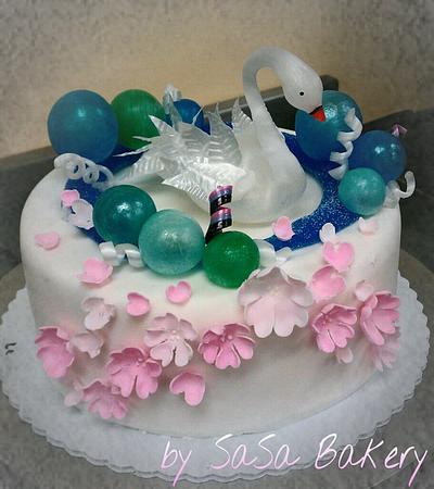 swan wedding cake - Cake by SaSaBakery
