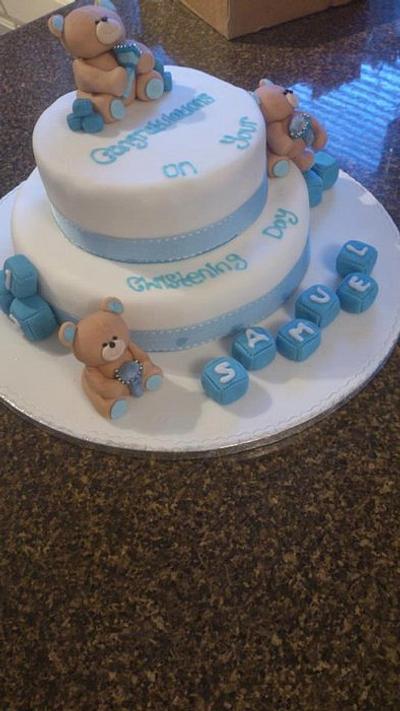 Bear christening cake - Cake by Joanne genders