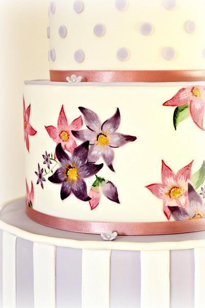 Shabby Chic hand painted cake - Cake by Natalie Dickinson 