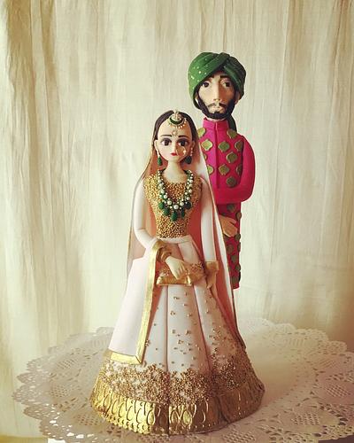 Indian bride and groom topper - Cake by The Hot Pink Cake Studio by Ipshita