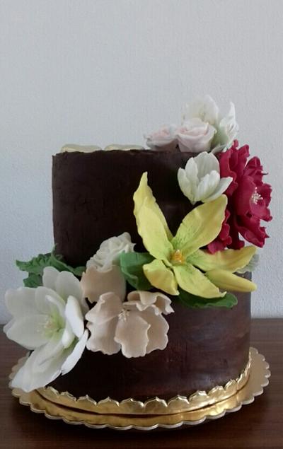 Chocolate and flowers - Cake by Ellyys