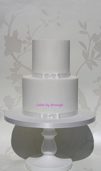 Simple, elegant white wedding cake - Cake by Cakes by Bronagh
