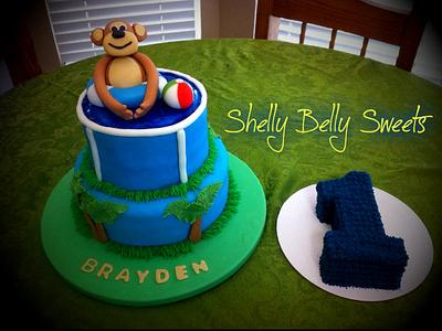 Monkey Pool Party - Cake by Shelly Vance