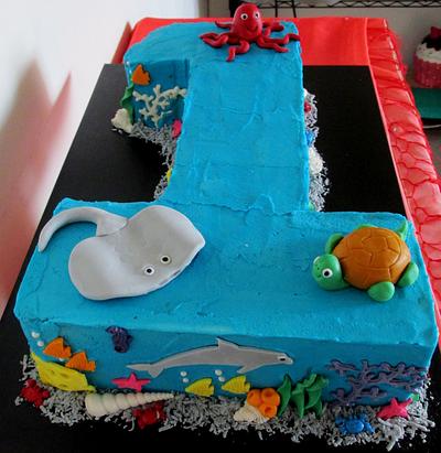 Sea themed 1st Birthday - Cake by Cakes and Cupcakes by Anita