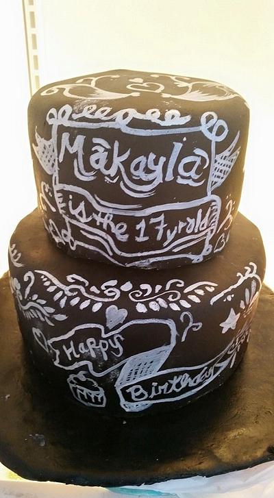 chalk board cake - Cake by Julia Dixon