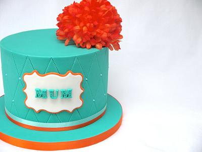 Tangerine and Turquoise! - Cake by Natalie King