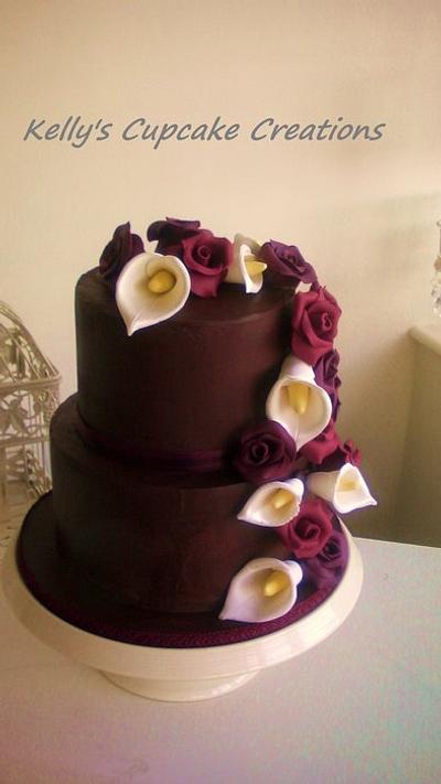 Beautiful & Elegant Chocolate Ganache Wedding Cake - Cake by Kelly