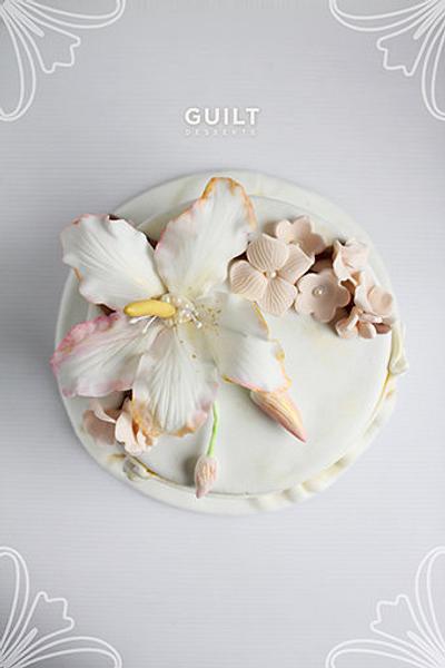 Anniversary Lily Cake - Cake by Guilt Desserts