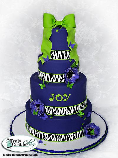 Joy's Bat Mitzvah - Cake by TrulyCustom