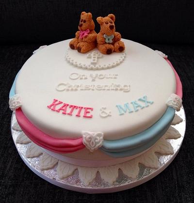 Duo christening cake - Cake by Caron Eveleigh