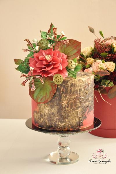 Flower cake with rose and Lotus - Cake by Evgenia Vinokurova