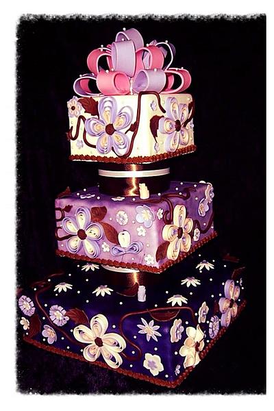Purple Floral Cake - Cake by Fantasy Cakes