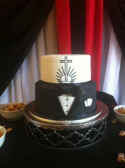 Tuxedo Confirmation Cake - Cake by CakeIndulgence