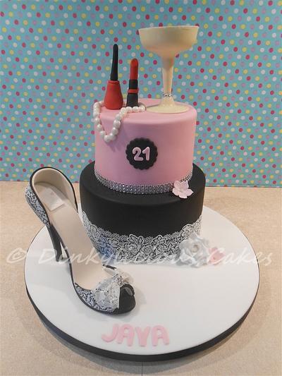 Stiletto and cocktail glass cake. - Cake by Dinkylicious Cakes