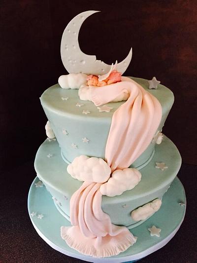 Moon and stars baby shower - Cake by Sweet Owl Custom Cakes
