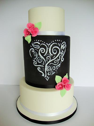 Chalkboard wedding cake - Cake by Amy