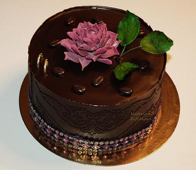 chocolate cake with small suculent - Cake by katarina139